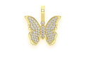 Butterfly Diamond Pendant 14K Solid Gold - 0.40 CTW