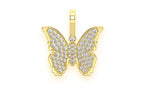 Butterfly Diamond Pendant 14K Solid Gold - 0.40 CTW