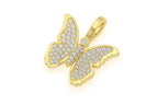 Butterfly Diamond Pendant 14K Solid Gold - 0.40 CTW