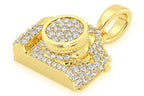 Camera Diamond Pendant 14K Solid Gold - 0.75 CTW