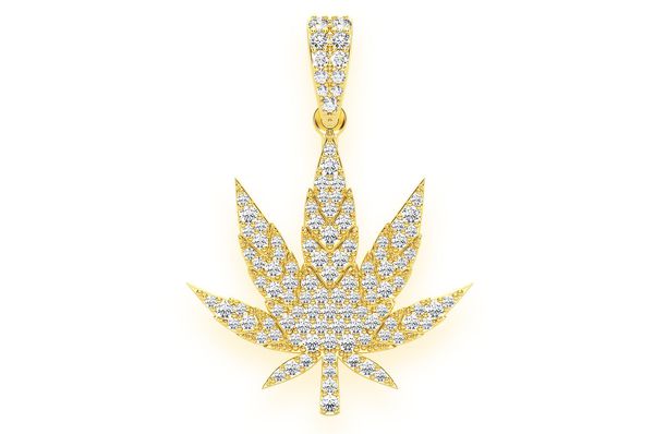 VVS Diamond Cannabis Leaf Pendant - 1.60 CTW