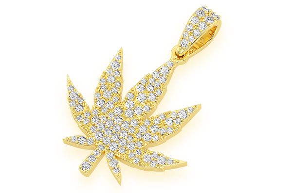VVS Diamond Cannabis Leaf Pendant - 1.60 CTW