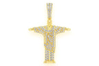 Christ The Redeemer Diamond Pendant 14K Solid Gold - 1.10 CTW