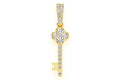 Key Diamond Pendant 10K Solid Gold - 0.25 CTW