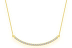 Curved Bar Diamond Pendant 10K Solid Gold - 0.56 CTW