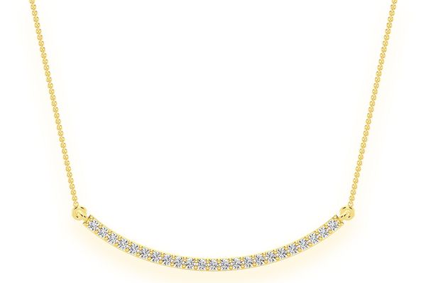 Curved Bar Diamond Pendant 10K Solid Gold - 0.56 CTW