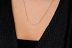 Curved Bar Diamond Pendant 10K Solid Gold - 0.56 CTW