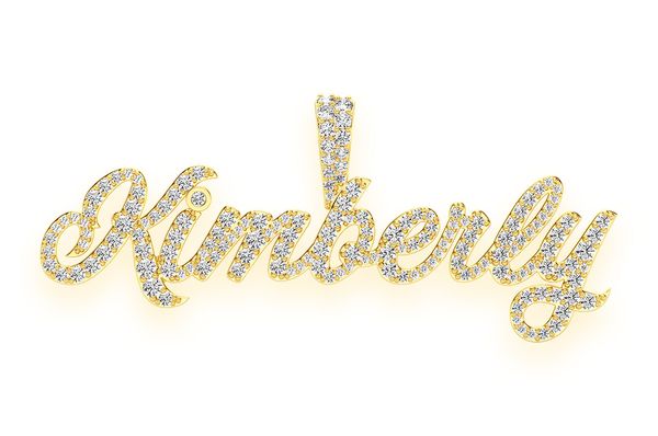 Custom Bold Script Diamond Letter Pendant - 1.3 CTW