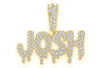 Custom Drip Letter Diamond Pendant 14K Solid Gold - 1.20 CTW