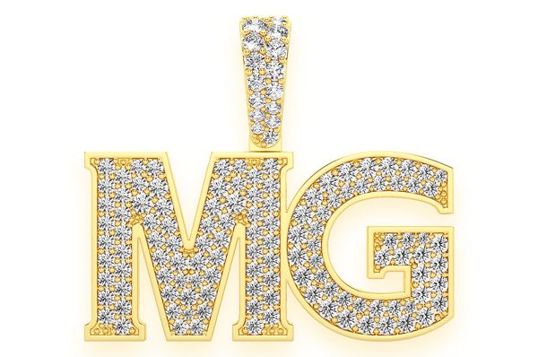 Custom Serif Letter Diamond Pendant 10K Solid Gold - 1.33 CTW