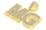 Custom Heavy Serif Letter Nameplate 10K Pendant