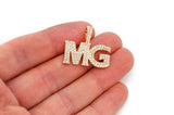 Custom Heavy Serif Letter Nameplate 10K Pendant