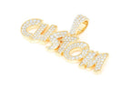 Custom Jagged Letter Diamond Pendant 14K Solid Gold - 2.00 CTW