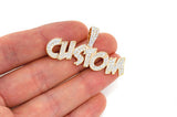 Custom 14K Jagged Letter Nameplate Pendant