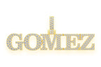 Custom Nameplate Diamond Pendant 14K Solid Gold - 1.5 CTW
