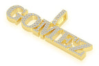 Custom Nameplate Diamond Pendant 14K Solid Gold - 1.5 CTW