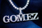 Custom Nameplate Diamond Pendant 14K Solid Gold - 1.5 CTW