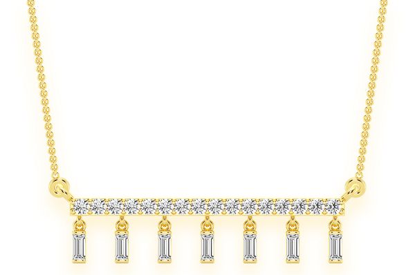 Dangling Baguette Diamond Pendant 10K Solid Gold - 0.45 CTW