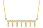 Dangling Baguette Diamond Pendant 10K Solid Gold - 0.45 CTW
