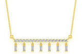 Dangling Baguette 14K Solid Gold Necklace