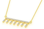 Dangling Baguette Diamond Pendant 10K Solid Gold - 0.45 CTW