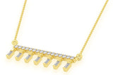 Dangling Baguette 14K Solid Gold Necklace