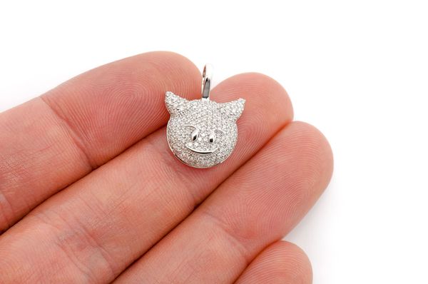Devil Emoji Diamond Pendant 14K Solid Gold - 0.7 CTW