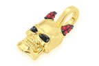 Horned Skull Diamond Pendant 14K Solid Gold - 0.15 CTW