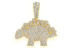 Dinosaur Pendant 10K Solid Gold - 2.35 CTW
