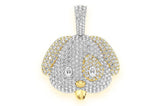 Custom Dog Emoji 14K Solid Gold Pendant
