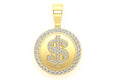 Dollar Sign Circle Pendant - 1.00 CTW