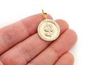 Dollar Sign Circle Pendant - 1.00 CTW