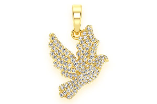 Dove Diamond Pendant 14K Solid Gold - 0.60 CTW
