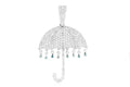 Umbrella Diamond Pendant 14K Solid Gold - 2.65 CTW
