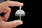 Umbrella Diamond Pendant 14K Solid Gold - 2.65 CTW