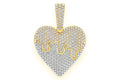 Dripping Heart Pendant 10K Solid Gold - 1.25 CTW