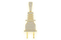 Electric Plug Diamond Pendant 10K Solid Gold - 2.75 CTW