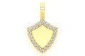Engraveable Shield Diamond Pendant 14K Solid Gold - 0.20 CTW