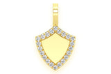 Engravable Shield 10K Solid Gold Charm