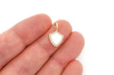 Engravable Shield 10K Solid Gold Charm