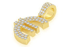 Euro Currency Symbol Diamond Pendant 14K Solid Gold - 0.45 CTW