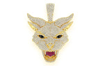 Evil Cat Diamond Pendant 14K Solid Gold - 6.00 CTW
