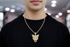 Evil Cat Diamond Pendant 14K Solid Gold - 6.00 CTW
