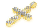 14K Gold Cross Pendant Real Diamond Elegance - 10?CTW