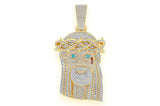 Men's Icy Jesus Blue Eyes Moissanite Pendant