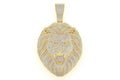 Lion Diamond Pendant 14K Solid Gold - 17.00 CTW