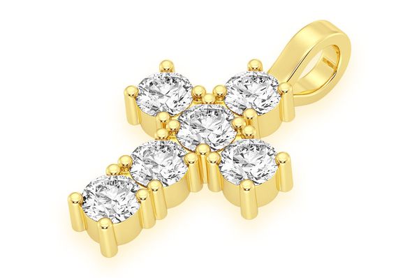 Classic 10K Gold Cross Pendant Mens Icy VVS Diamond Faith Jewelry