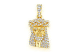 Small Jesus 14K Solid Gold Diamond Pendant