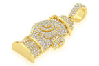 Fire Hydrant Water Diamond Pendant 14K Solid Gold - 2.00 CTW