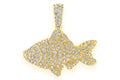 Fish Diamond Pendant 10K Solid Gold - 1.20 CTW